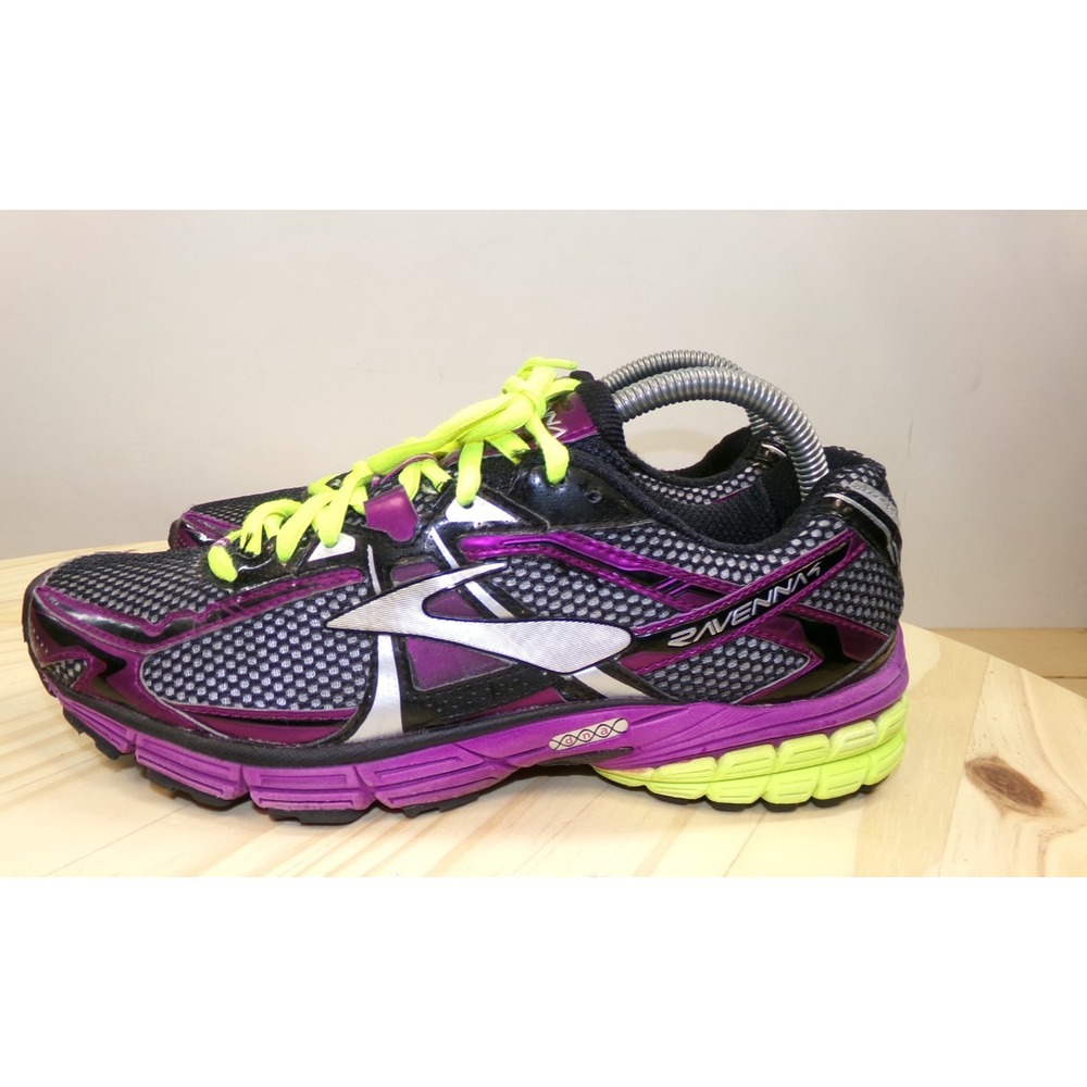 Brooks Ravena 4 Running Shoes Sneakers Womens Black Purple Green Size 9.5 B - Picture 2 of 9